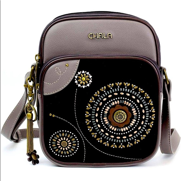 Chala Handbags - Black Chala Crossbody Organizer Purse